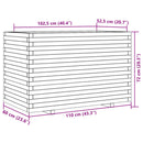 vidaXL fehér tömör fenyő virágláda 110x60x72 cm