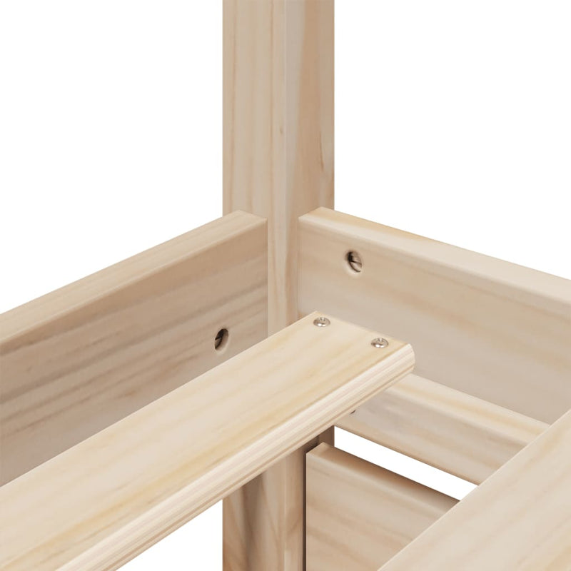 vidaXL tömör fenyőfa ágy fiókokkal és matraccal 140 x 200 cm