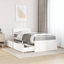 vidaXL fehér tömör fenyőfa ágy fiókokkal és matraccal 90 x 200 cm