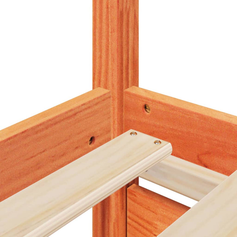 vidaXL viaszbarna tömör fenyőfa ágy fiókokkal és matraccal 140x190 cm