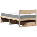 vidaXL tömör fenyőfa ágy fiókokkal és matraccal 90 x 190 cm