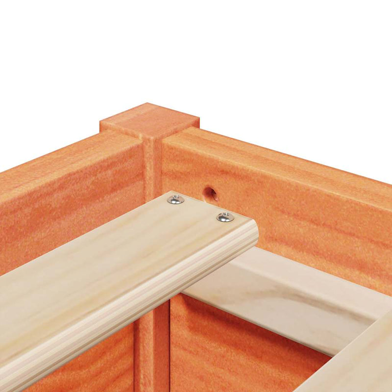 vidaXL viaszbarna tömör fenyőfa ágy matraccal 140 x 200 cm