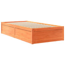 vidaXL viaszbarna tömör fenyőfa ágy matraccal 90 x 200 cm