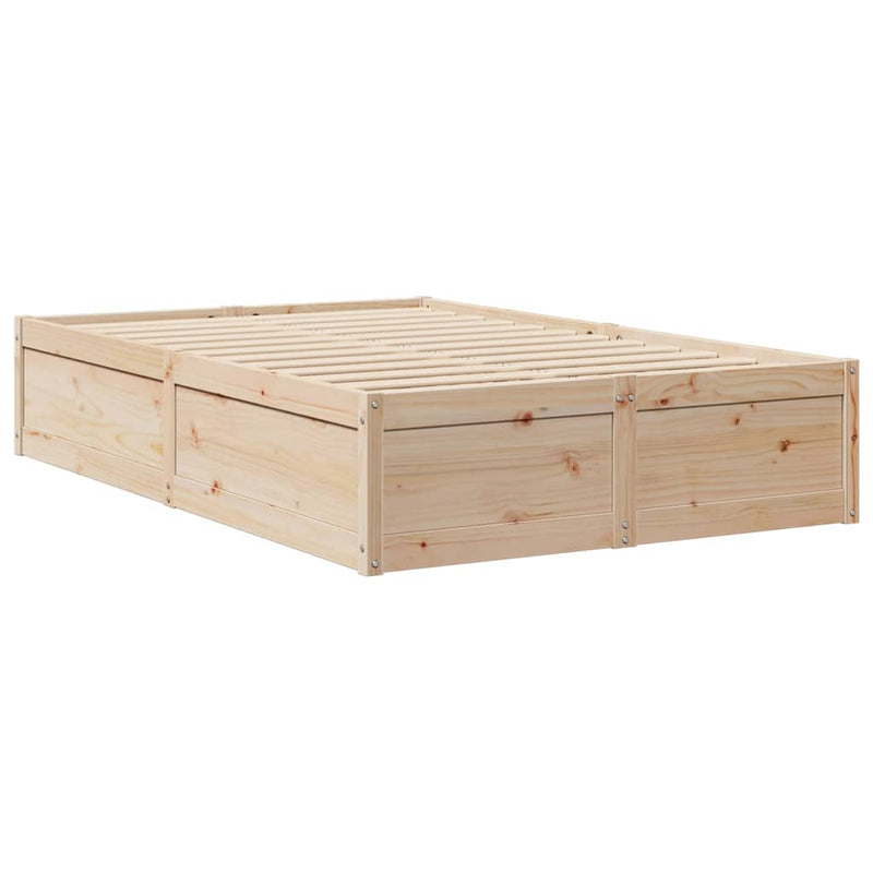 vidaXL tömör fenyőfa ágy matraccal 140 x 190 cm