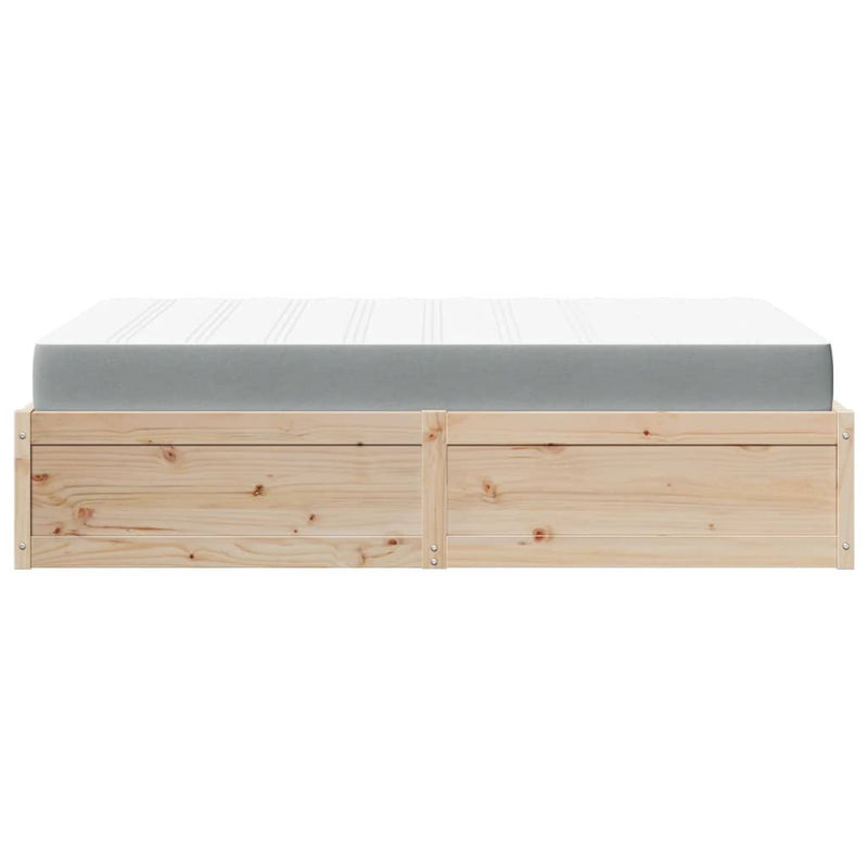 vidaXL tömör fenyőfa ágy matraccal 140 x 190 cm