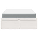 vidaXL fehér tömör fenyőfa ágykeret matraccal 120 x 190 cm