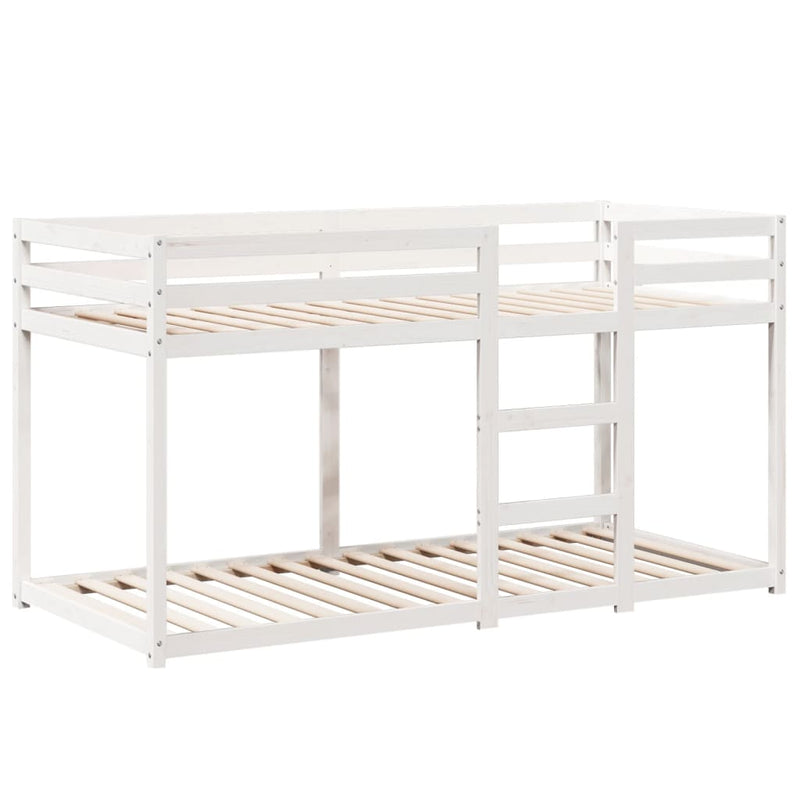 vidaXL fehér tömör fenyőfa ágy emelettel és tetővel 75 x 190 cm