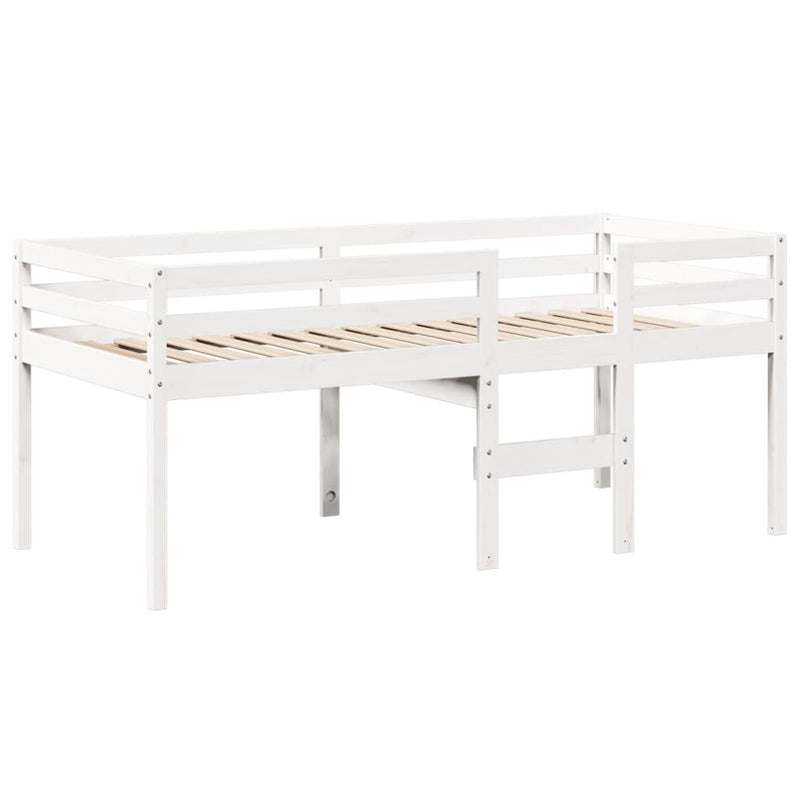 vidaXL fehér tömör fenyőfa magasított ágy tetővel 80 x 200 cm