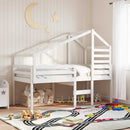 vidaXL fehér tömör fenyőfa magasított ágy tetővel 80 x 200 cm