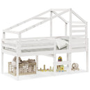 vidaXL fehér tömör fenyőfa magasított ágy tetővel 90 x 200 cm