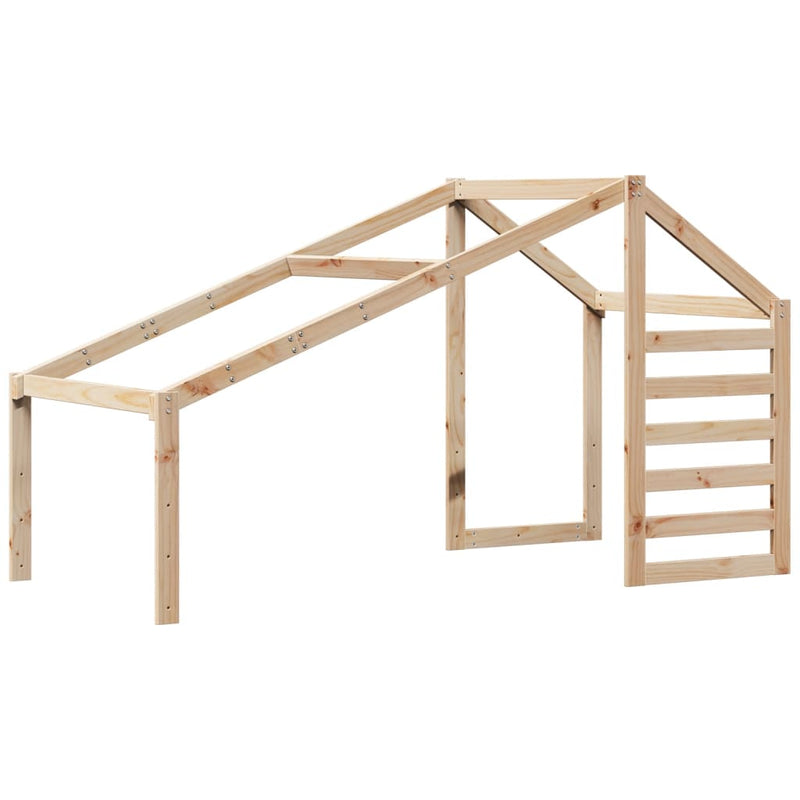 vidaXL tömör fenyőfa magasított ágy tetővel 75 x 190 cm