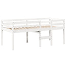 vidaXL fehér tömör fenyőfa magasított ágy tetővel 75 x 190 cm
