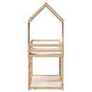 vidaXL tömör fenyőfa ágy emelettel és tetővel 80 x 200 cm