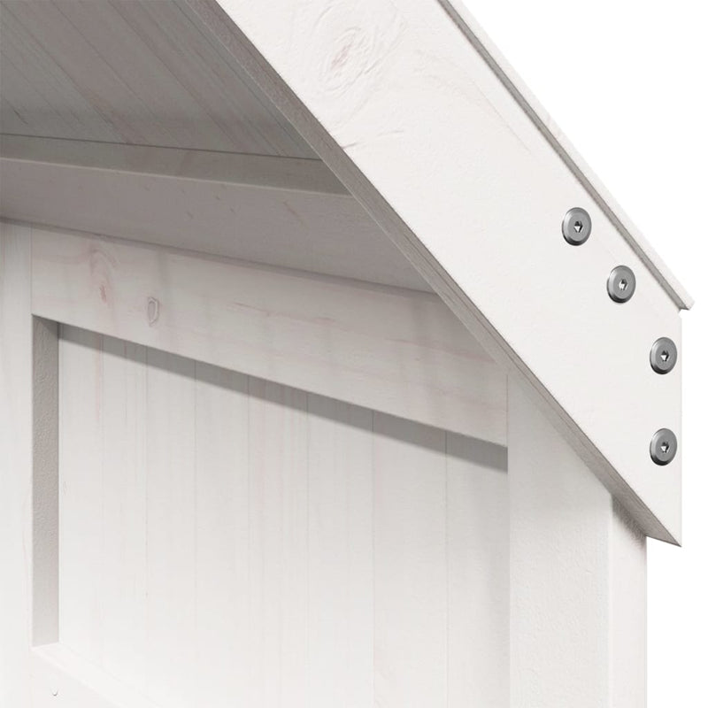 vidaXL fehér tömör fenyőfa ágy emelettel és tetővel 80 x 200 cm