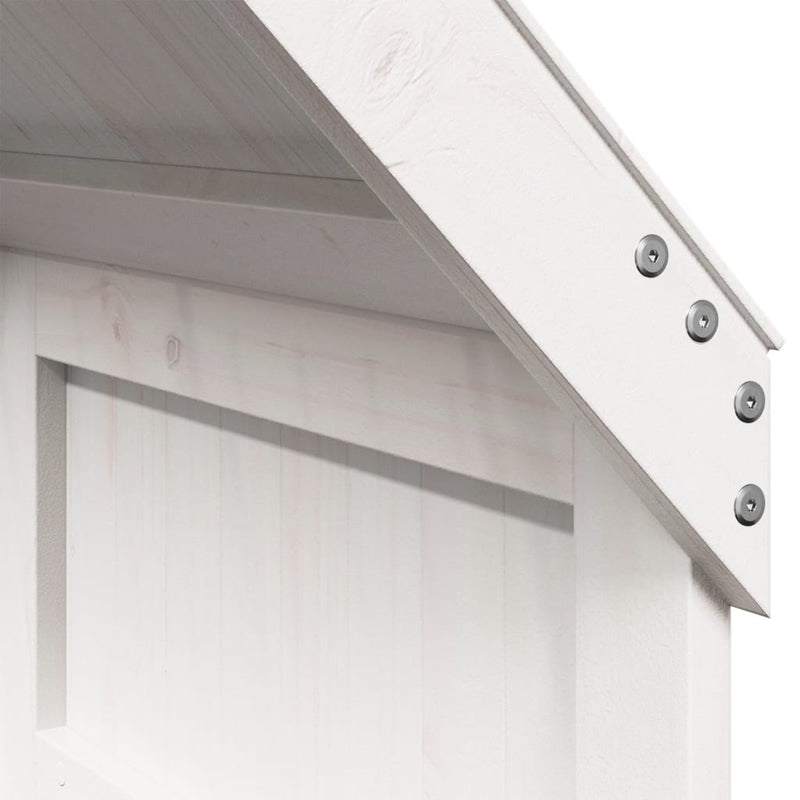 vidaXL fehér tömör fenyőfa ágy emelettel és tetővel 90 x 200 cm