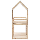 vidaXL tömör fenyőfa ágy emelettel és tetővel 75 x 190 cm