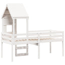 vidaXL fehér tömör fenyőfa magasított ágy tetővel 80 x 200 cm