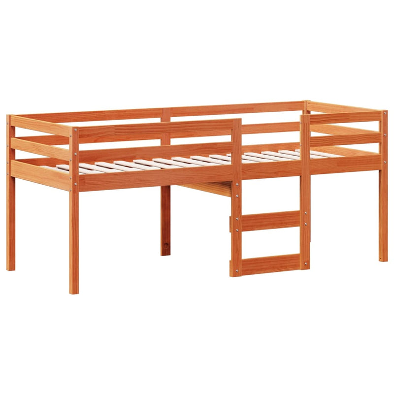 vidaXL viaszbarna tömör fenyőfa magasított ágy tetővel 80 x 200 cm