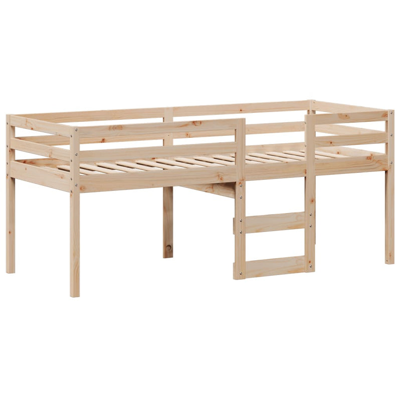 vidaXL tömör fenyőfa magasított ágy tetővel 90 x 190 cm