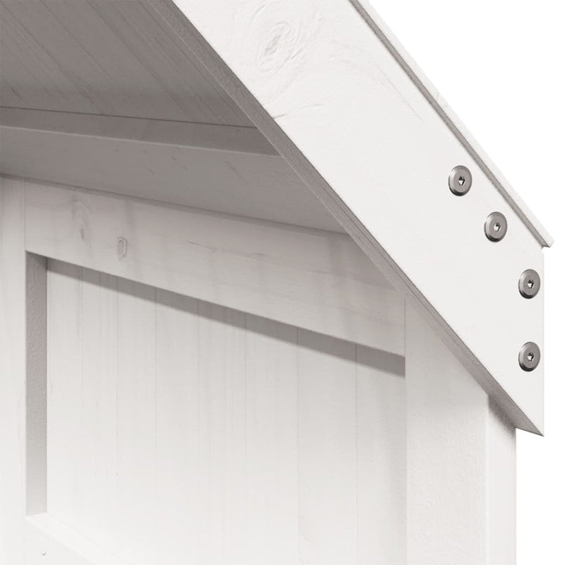 vidaXL fehér tömör fenyőfa magasított ágy tetővel 90 x 190 cm