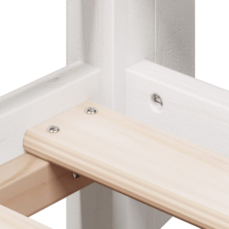 vidaXL fehér tömör fenyőfa ágy emelettel és tetővel 90 x 200 cm