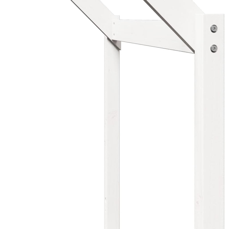 vidaXL fehér tömör fenyőfa ágy emelettel és tetővel 90 x 200 cm