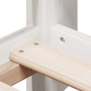 vidaXL fehér tömör fenyőfa ágy emelettel és tetővel 90 x 200 cm