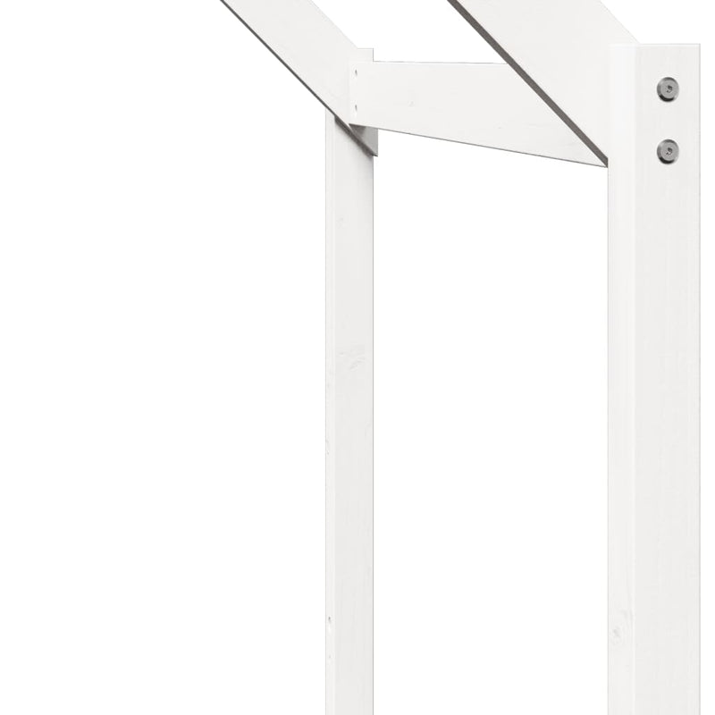 vidaXL fehér tömör fenyőfa ágy emelettel és tetővel 90 x 200 cm