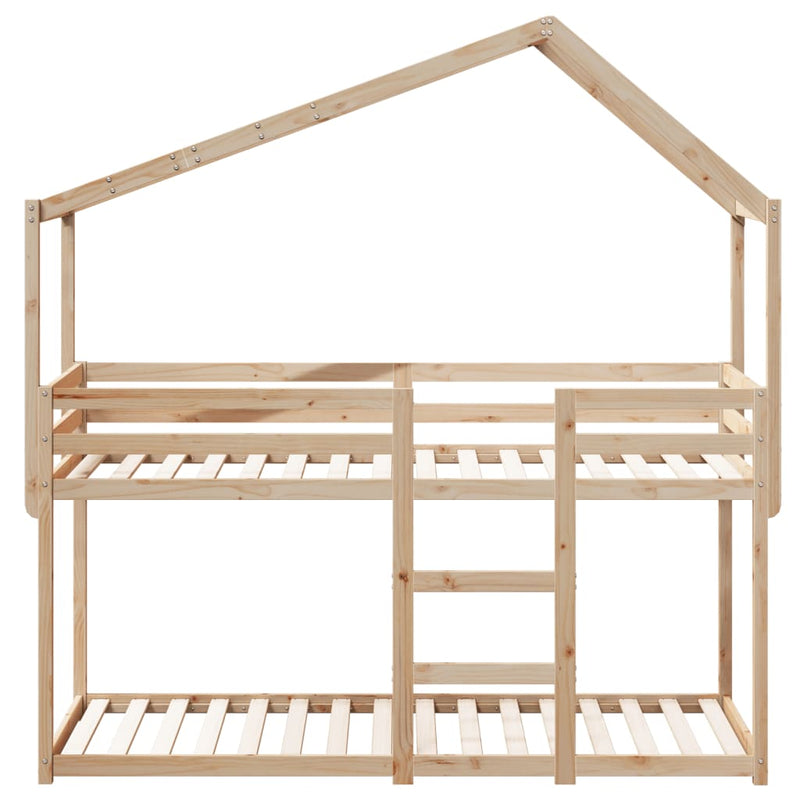 vidaXL tömör fenyőfa emeletes ágy matrac nélkül 90 x 190 cm