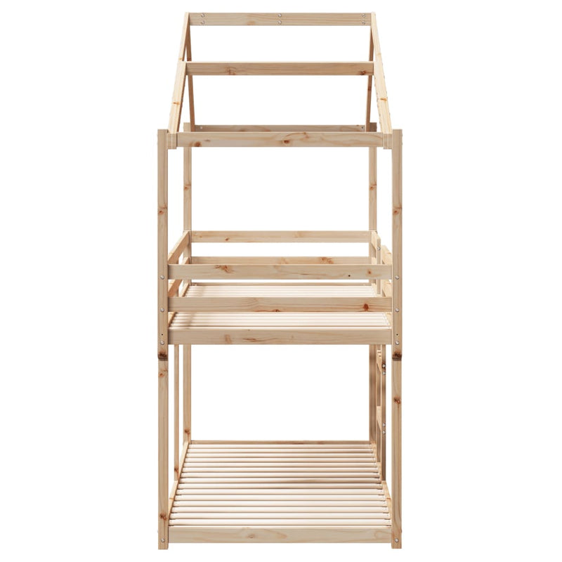 vidaXL tömör fenyőfa emeletes ágy matrac nélkül 90 x 190 cm