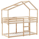 vidaXL tömör fenyőfa ágy emelettel és tetővel 75 x 190 cm