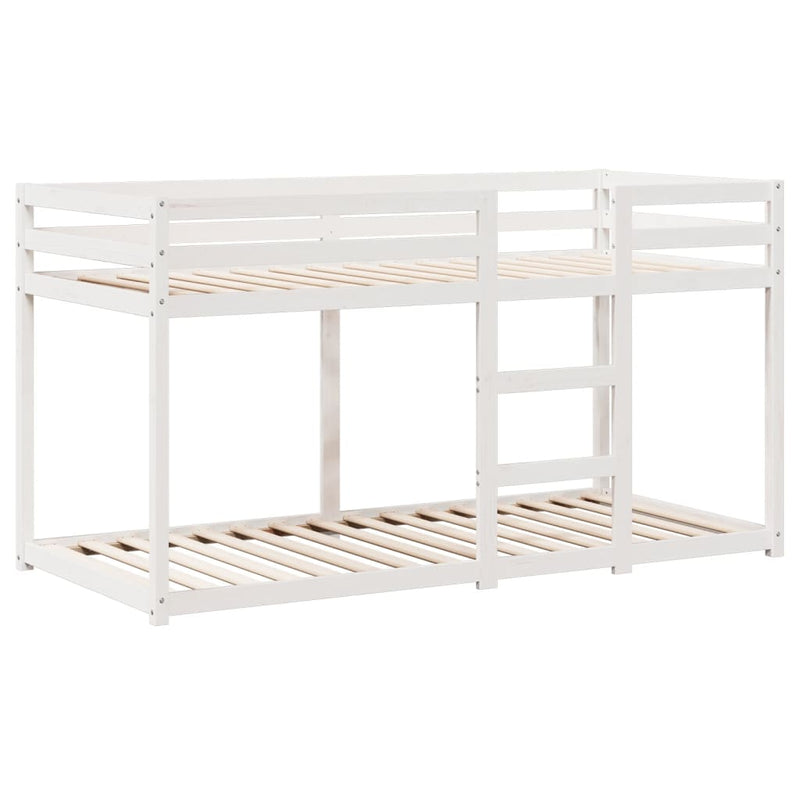 vidaXL fehér tömör fenyőfa ágy emelettel és tetővel 75 x 190 cm