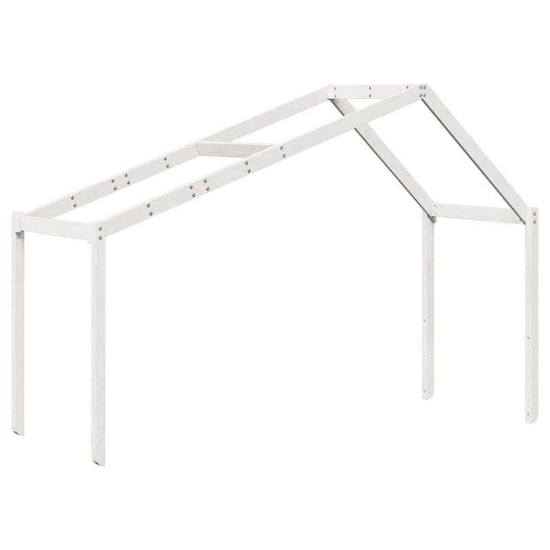 vidaXL fehér tömör fenyőfa ágy emelettel és tetővel 75 x 190 cm