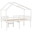 vidaXL fehér tömör fenyőfa magasított ágy tetővel 90 x 200 cm