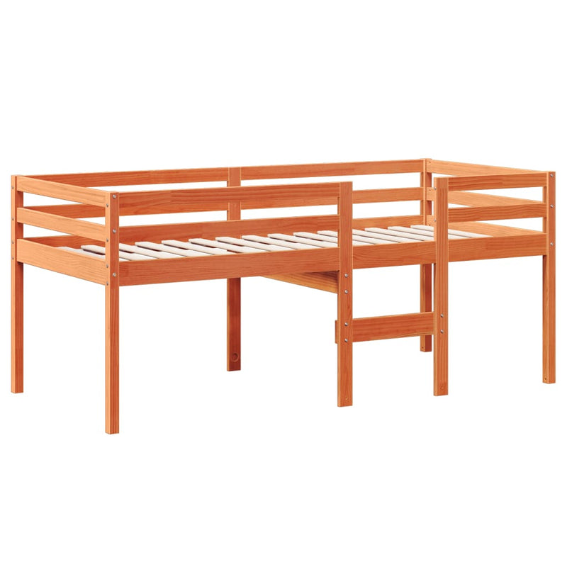 vidaXL viaszbarna tömör fenyőfa magasított ágy tetővel 80 x 200 cm