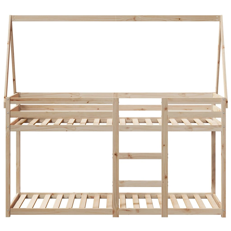 vidaXL tömör fenyőfa emeletes ágy matrac nélkül 90 x 190 cm