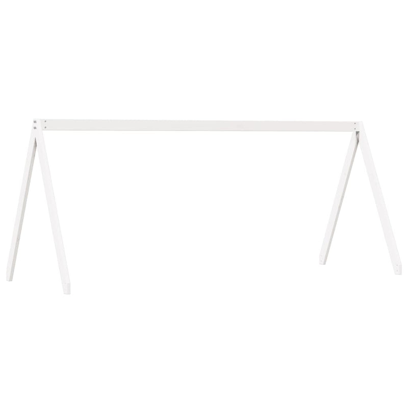 vidaXL fehér tömör fenyőfa ágy emelettel és tetővel 75 x 190 cm