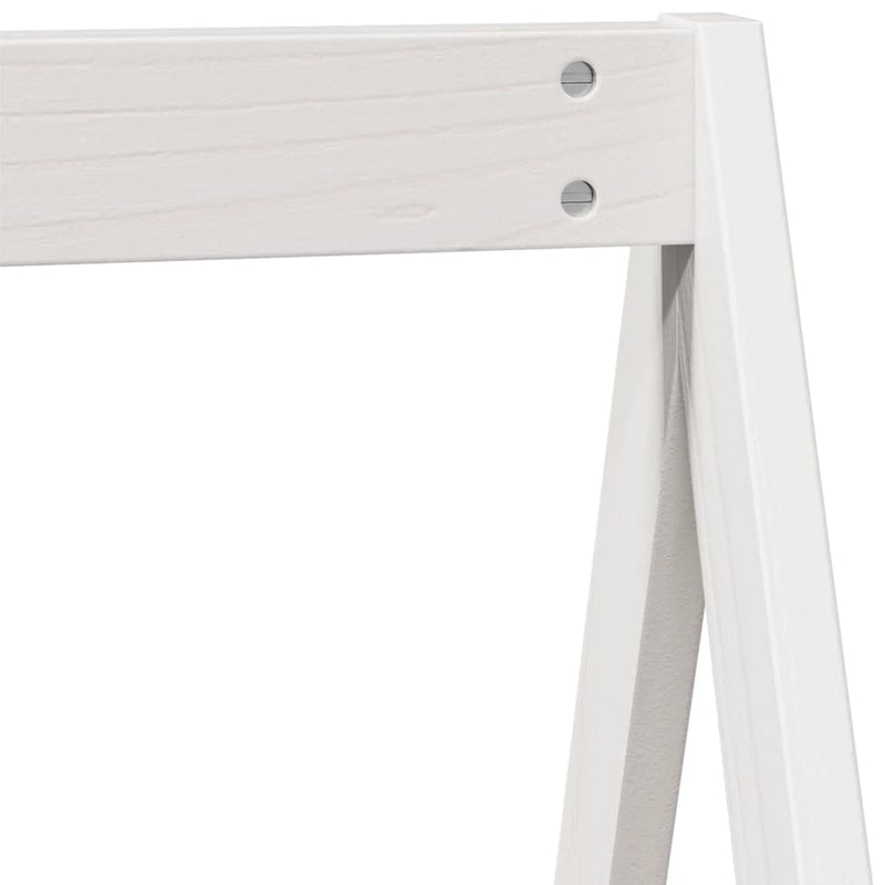 vidaXL fehér tömör fenyőfa ágy emelettel és tetővel 75 x 190 cm