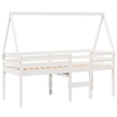 vidaXL fehér tömör fenyőfa magasított ágy tetővel 75 x 190 cm
