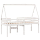 vidaXL fehér tömör fenyőfa magasított ágy tetővel 75 x 190 cm