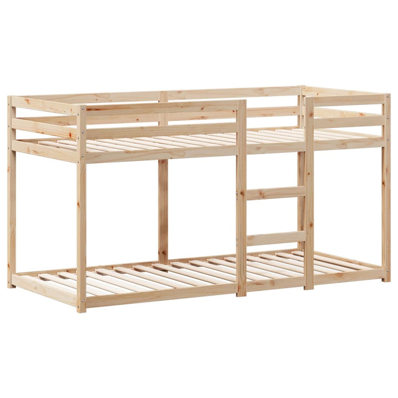 vidaXL tömör fenyőfa ágy emelettel és tetővel 75 x 190 cm