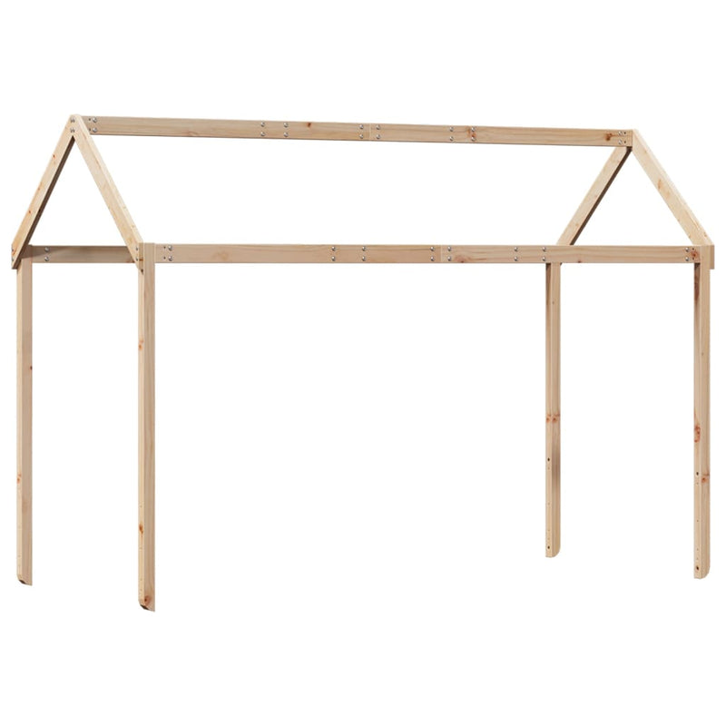 vidaXL tömör fenyőfa ágy emelettel és tetővel 75 x 190 cm