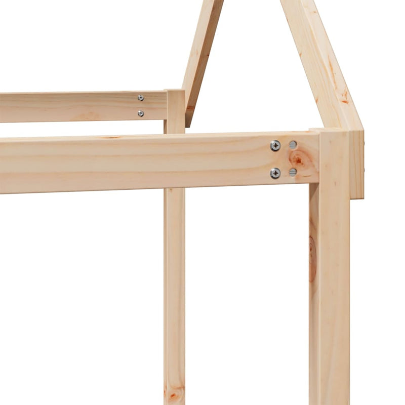vidaXL tömör fenyőfa ágy emelettel és tetővel 75 x 190 cm