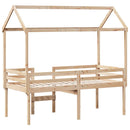 vidaXL tömör fenyőfa magasított ágy tetővel 90 x 190 cm