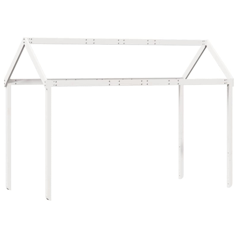 vidaXL fehér tömör fenyőfa magasított ágy tetővel 90 x 190 cm