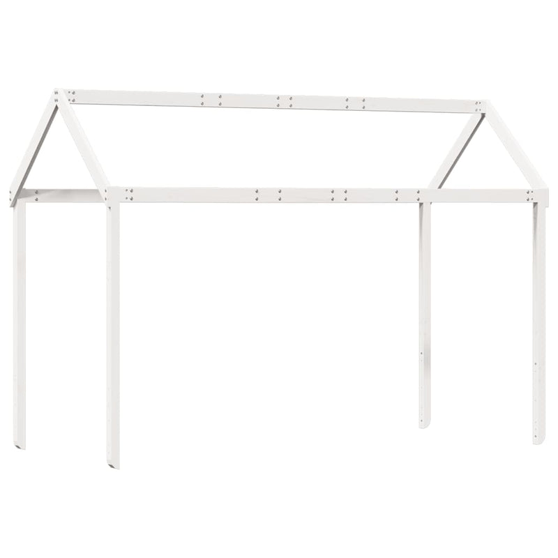 vidaXL fehér tömör fenyőfa galériaágy létrával és tetővel 90 x 190 cm