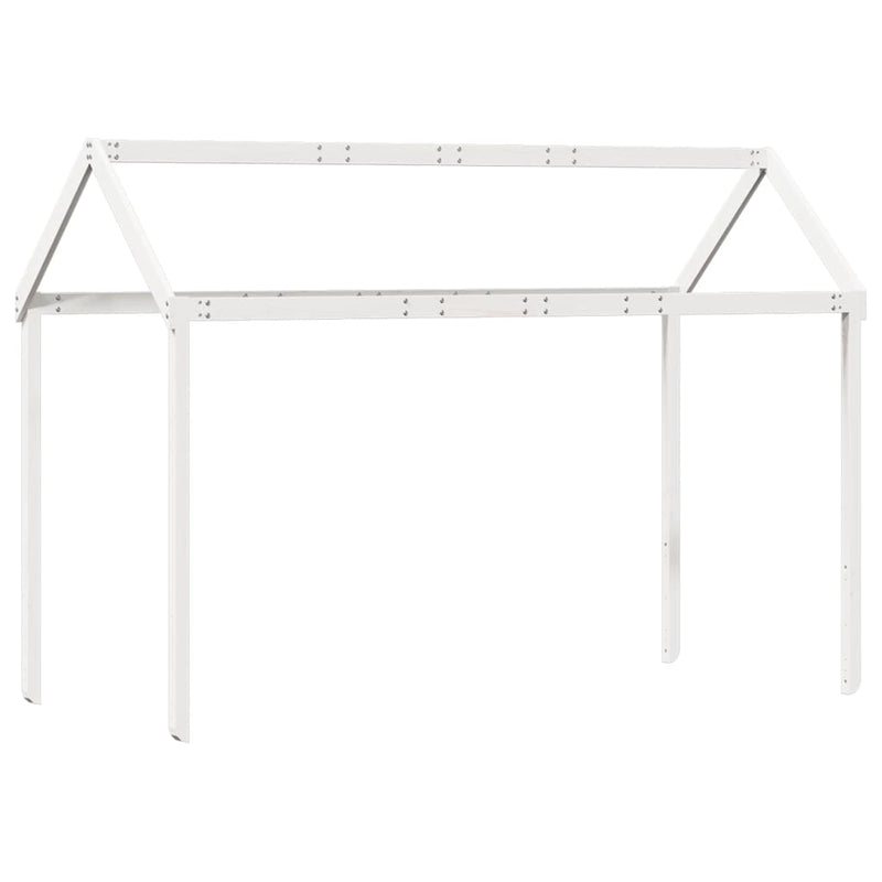 vidaXL fehér tömör fenyőfa galériaágy létrával és tetővel 90 x 190 cm
