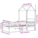 vidaXL tömör fenyőfa ágykeret tetővel 100 x 200 cm
