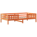 vidaXL viaszbarna tömör fenyőfa ágykeret tetővel 80 x 200 cm