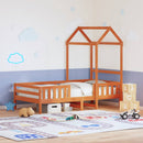 vidaXL viaszbarna tömör fenyőfa ágykeret tetővel 80 x 200 cm